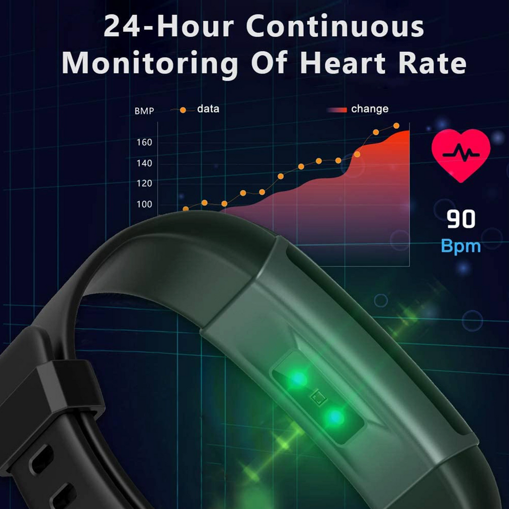 Smart Fitness Bracelet — Heart Rate, BP & Sleep Tracker