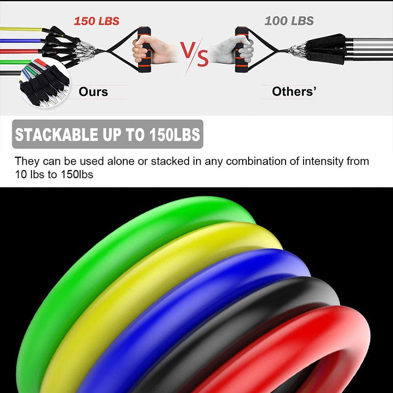 11-Piece Resistance Band Set — Full-Body Home Gym